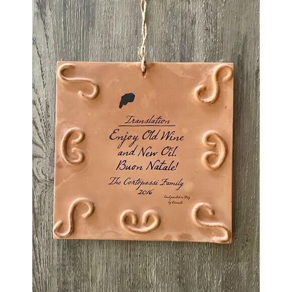 Ceramiche Cortopassi Italian Tile Plaque Vino Vecchio e Olio Novello 2016 - Picture 3 of 6
